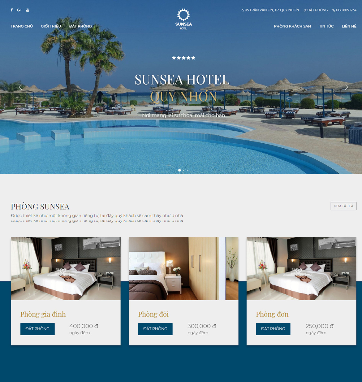 Thiết kế web khách sạn tại Quy Nhơn